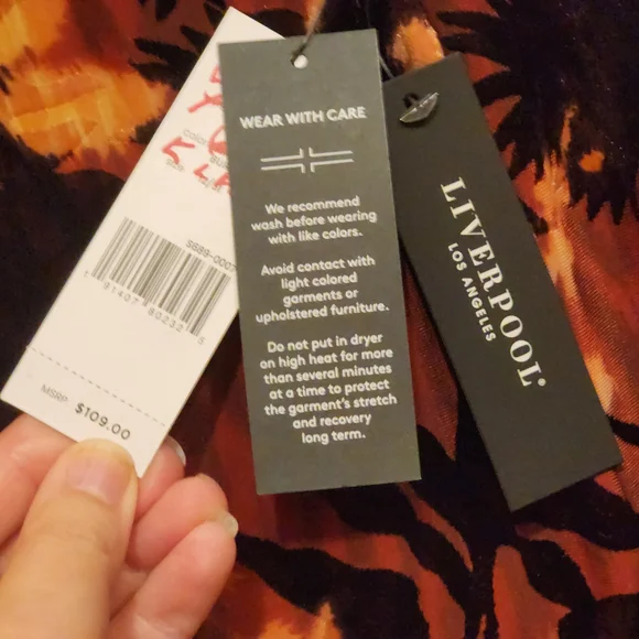 LIVERPOOL Floral Printed Velvet Maxi Skirt Orange Brown Size 12/31 $109 MSRP - Picture 7 of 13